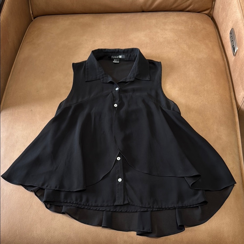 Black Sleeveless Blouse by Forever 21